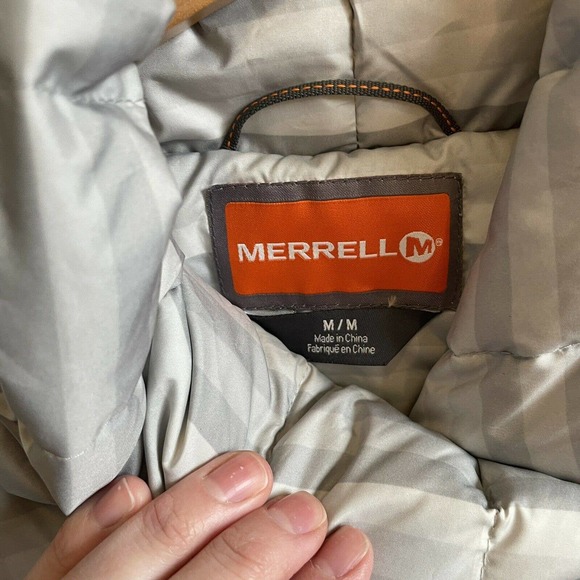 Merrell 650 Goose Down Striped Puffer Winter Coat Jacket - Picture 5 of 5